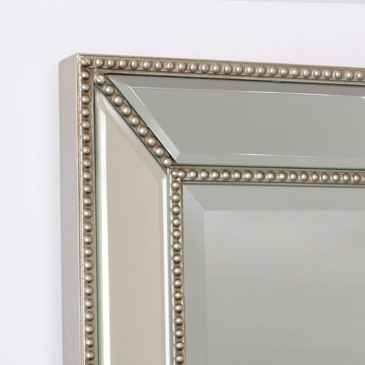 Metro Beaded Wall Mirror Silver/Champagne 20x 32 Hooks Included