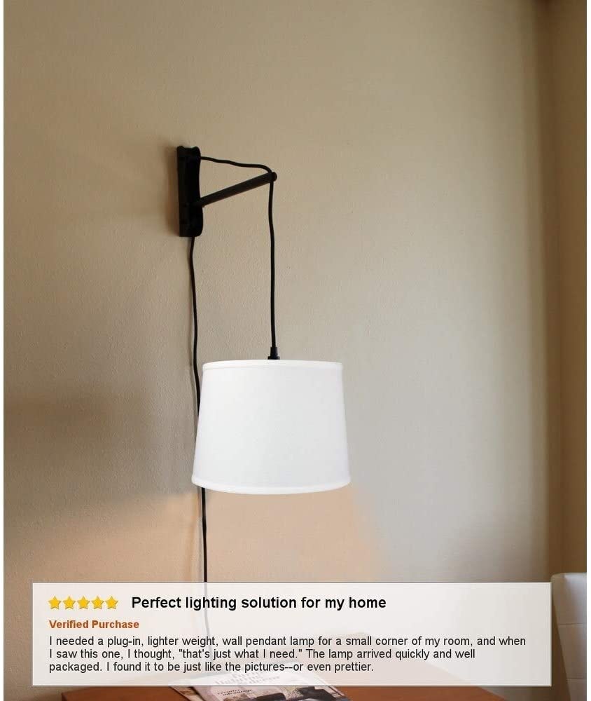 Mount Pendant 1 Light White Cord/arm Black Modern Contemporary Fabric Mounting Positions - Diamond Home USA