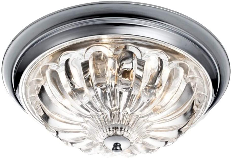 Chrome Steel Flush Mount Clear Glass Cover Modern