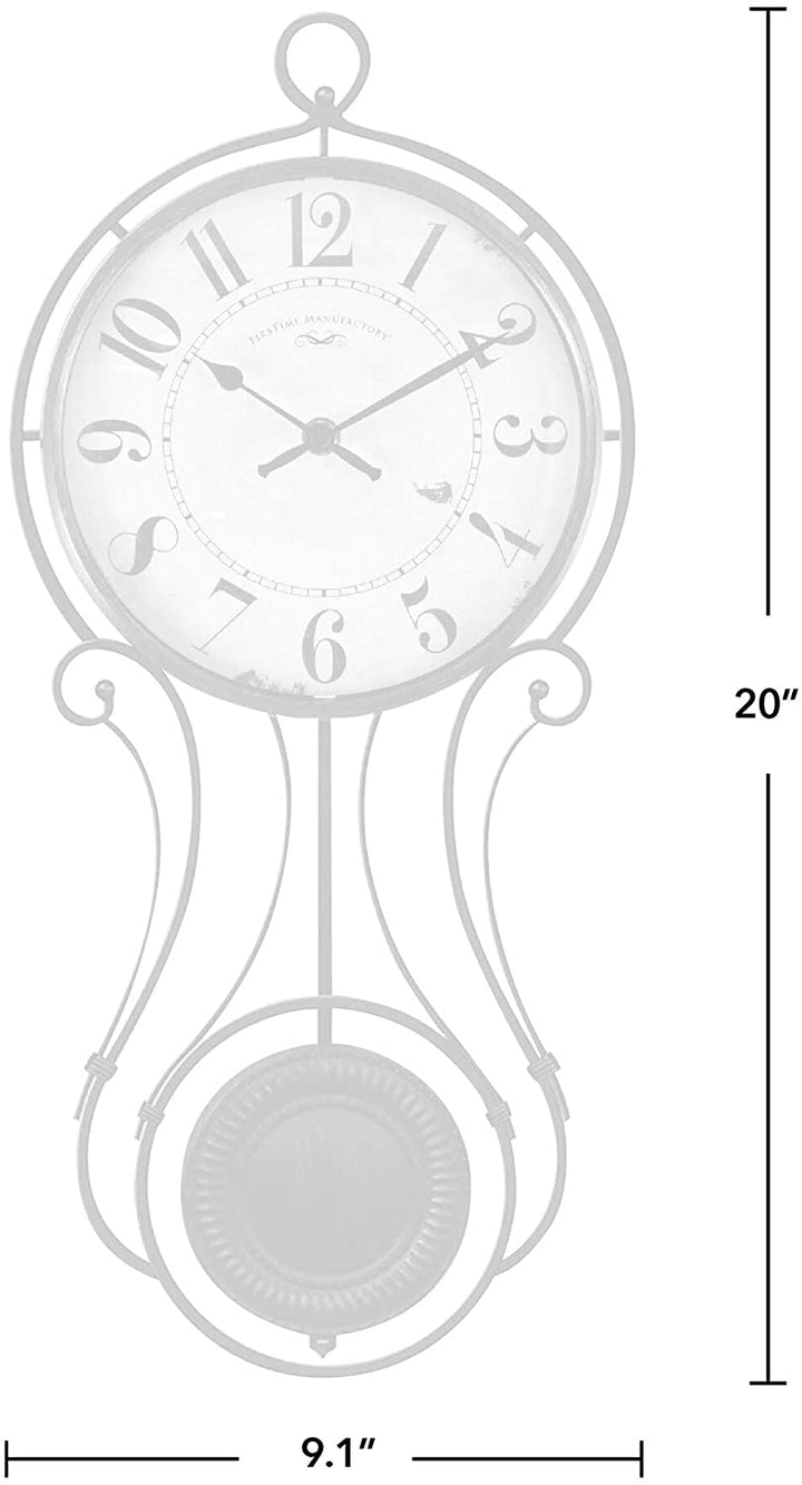 Pendulum Wall Clock American Crafted Black Metal 9 1 X 2 36 20