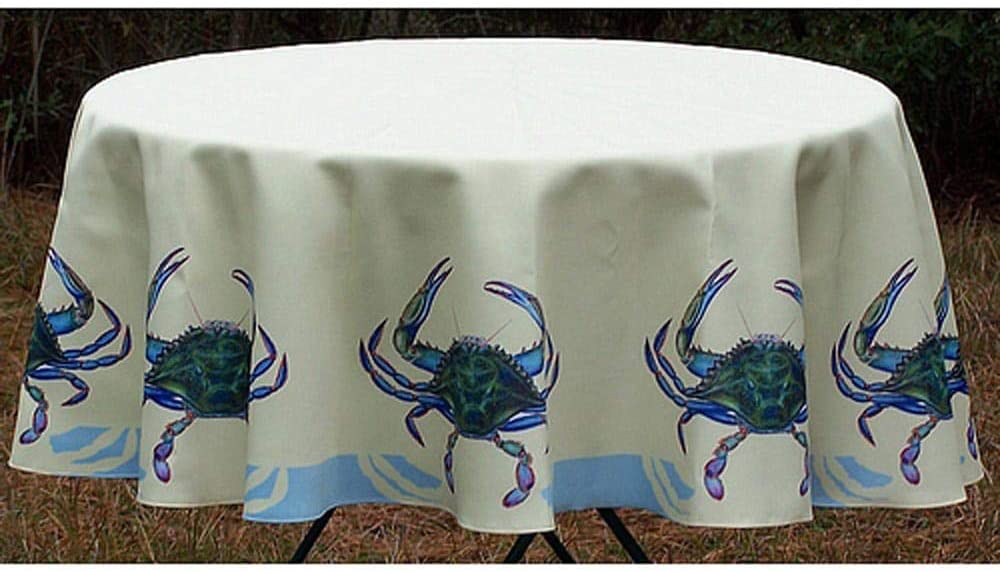 Blue Crab 58 inch Round Tablecloth Color