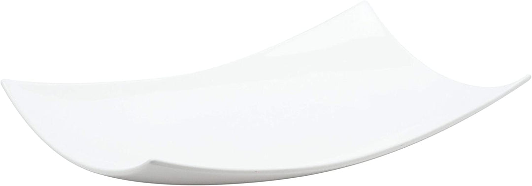 Serving Plate (Set 2) White Solid Modern Contemporary Rectangle Porcelain 2 Piece Microwave Safe - Diamond Home USA