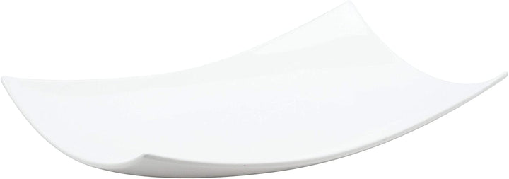 Serving Plate (Set 2) White Solid Modern Contemporary Rectangle Porcelain 2 Piece Microwave Safe - Diamond Home USA