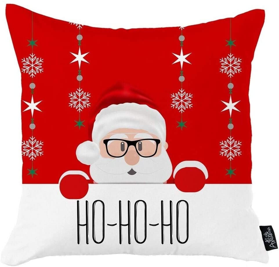 Merry Christmas Set 4 Throw Pillow Covers Gift 18"x18" Color Floral Modern Contemporary Polyester Three More Pillows Removable Cover - Diamond Home USA