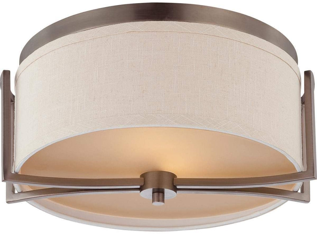2 Light Flush Dome Modern Contemporary Glass