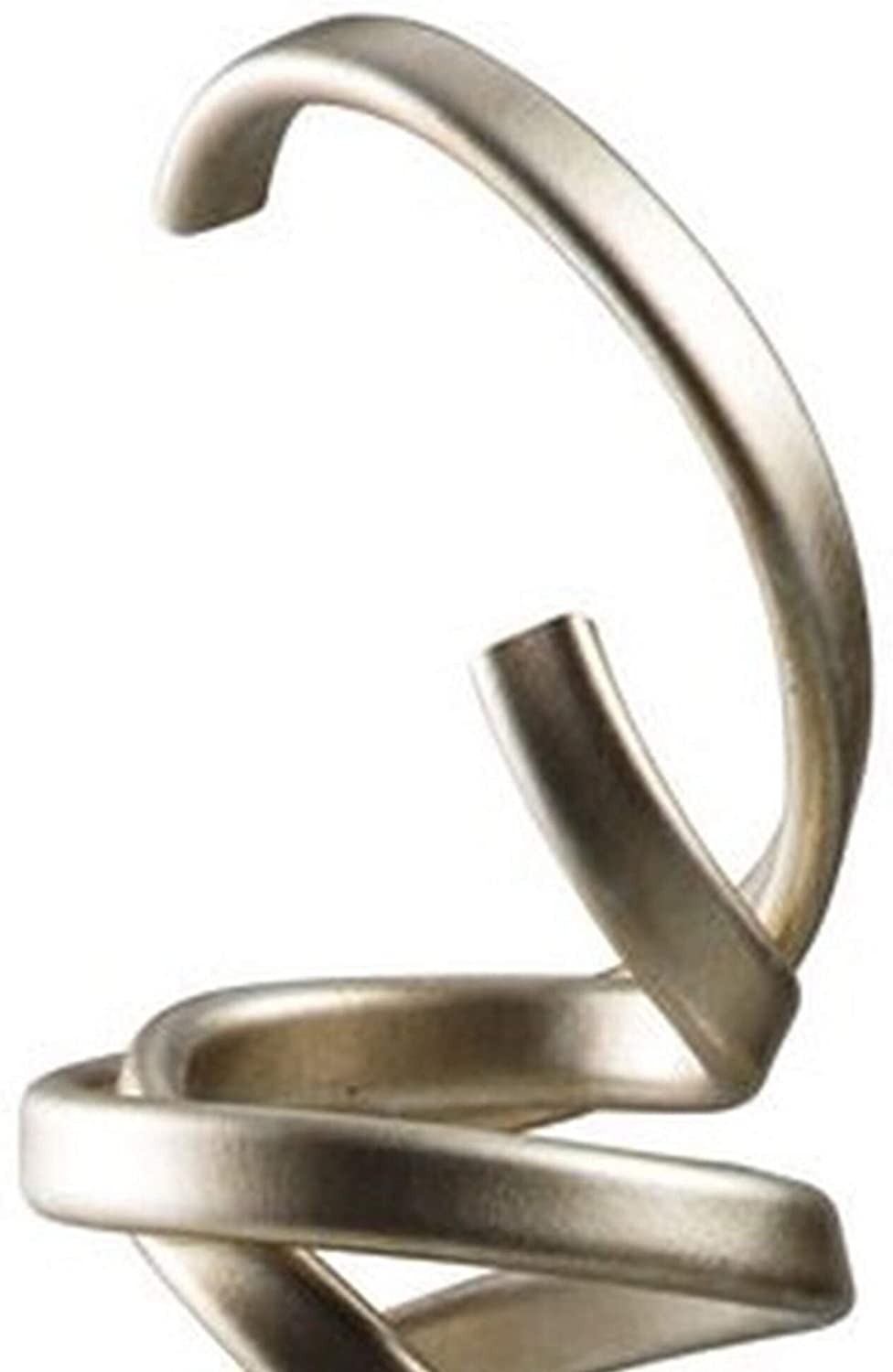 Twisted Scrolled Metal Sculpture Marble Base Champagne Gold White Antique - Diamond Home USA