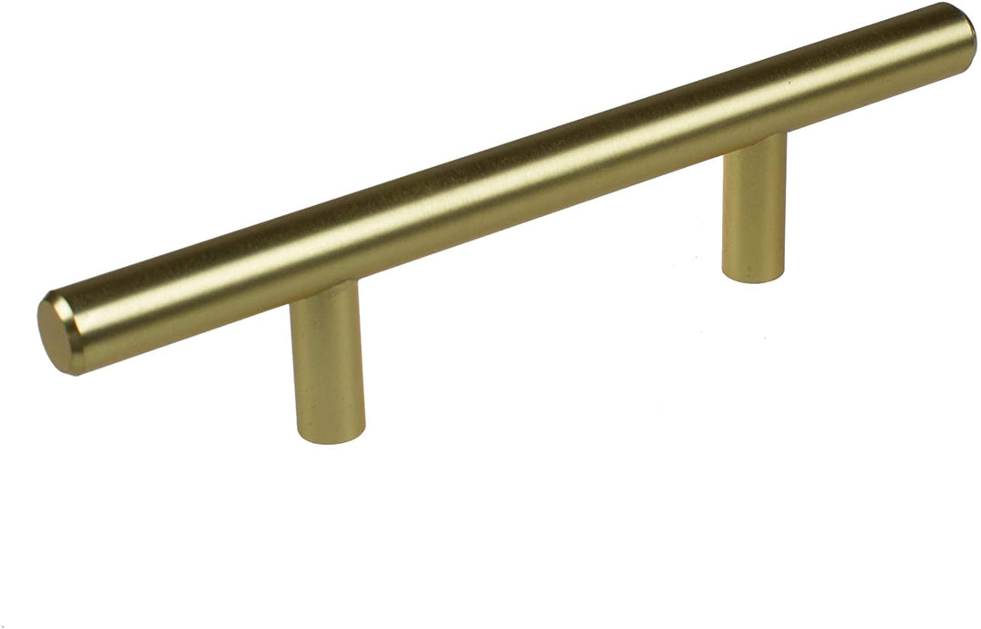 3 inch CC Solid Satin Gold Cabinet Bar Pulls (Pack 10) Metal