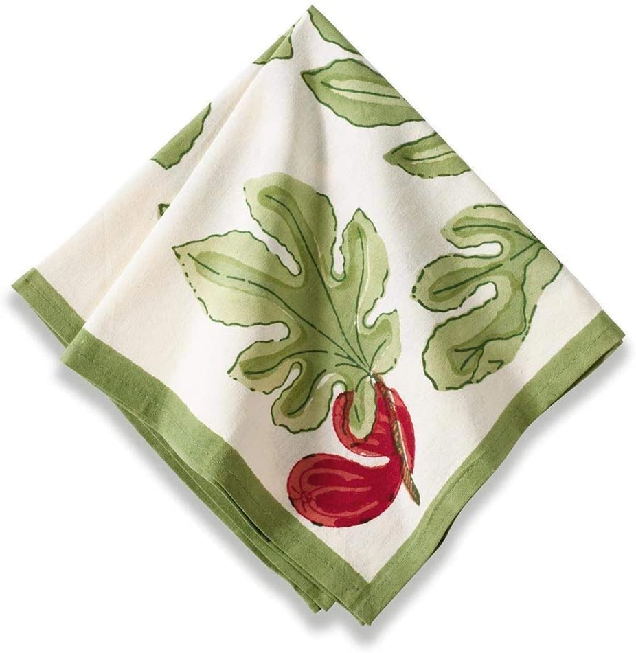 Nature Fig 19 inch Napkins (Set 6) Green Floral Casual