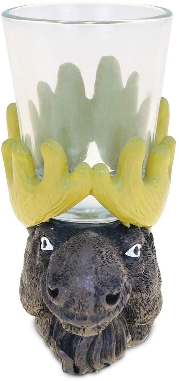Moose Cool Animal Theme Shot Glass Brown 1 Piece - Diamond Home USA
