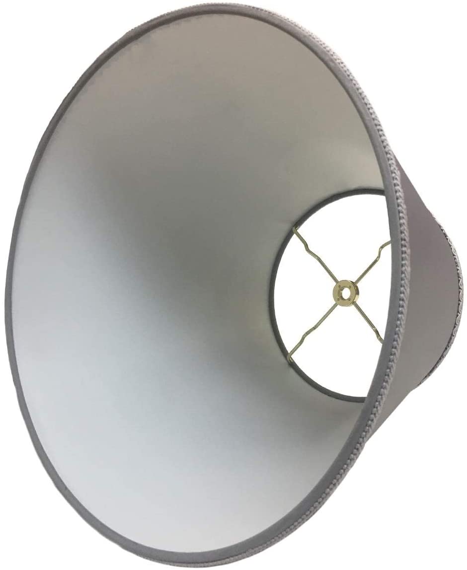 Empire Hardback Lamp Shade Top Bottom Trim (8x14x11) Gray Grey Traditional - Diamond Home USA