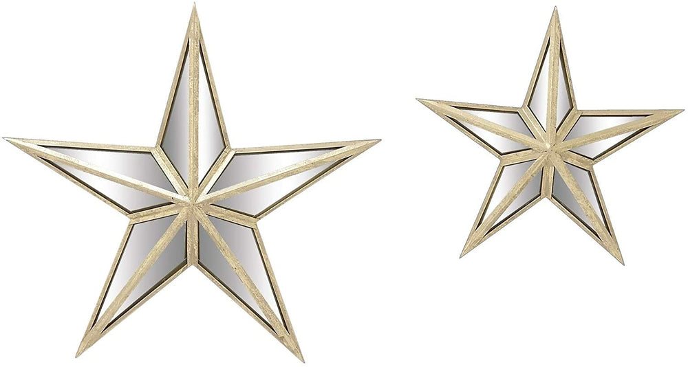 Metal Mirror Wall Star 15 inch 21 inch (Set 2) Black Glam Acacia
