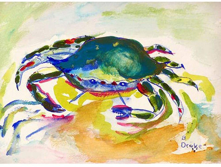 Multicolor Crab Doormat (18 X 26) Color Modern Contemporary Nautical Coastal Rectangle Polyester All Weather