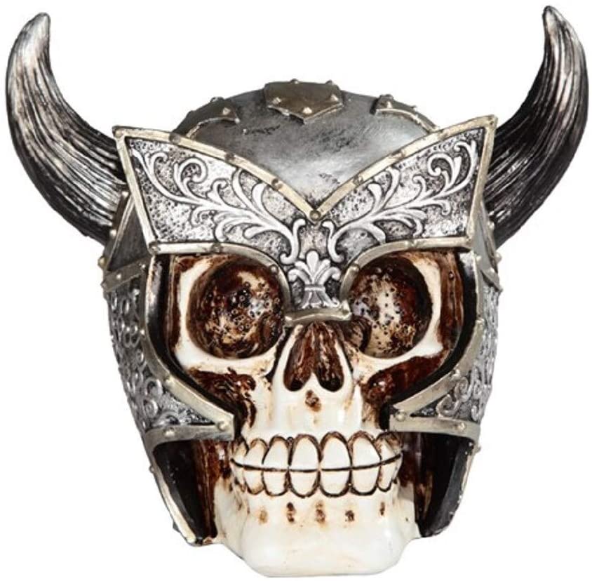 5 5" w Skull Ox Horn Statue Fantasy Decoration Figurine