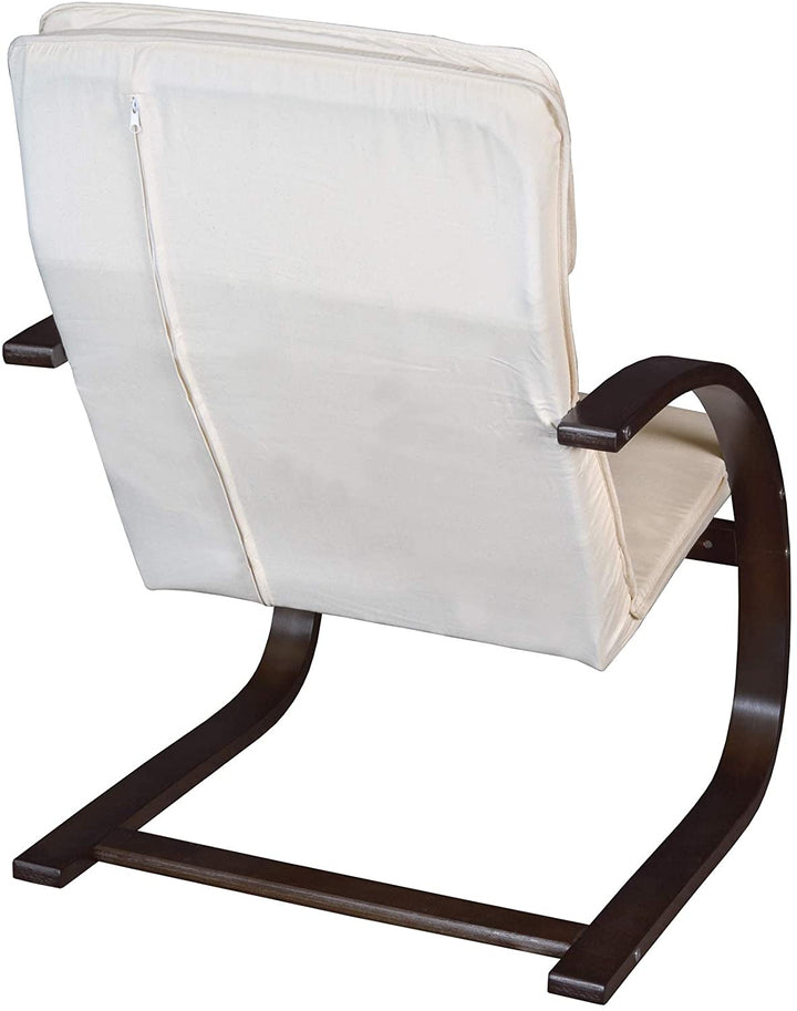 Reclining Chair Mocha Walnut/Beige Wood - Diamond Home USA