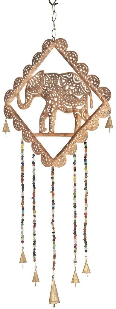 Eclectic 30 X 14 Inch Elephant Imitation Wind Chime Bead