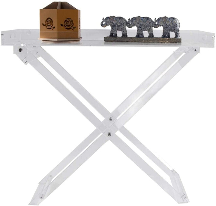 Acrylic Folding Tray Table Clear Modern Contemporary Rectangle - Diamond Home USA