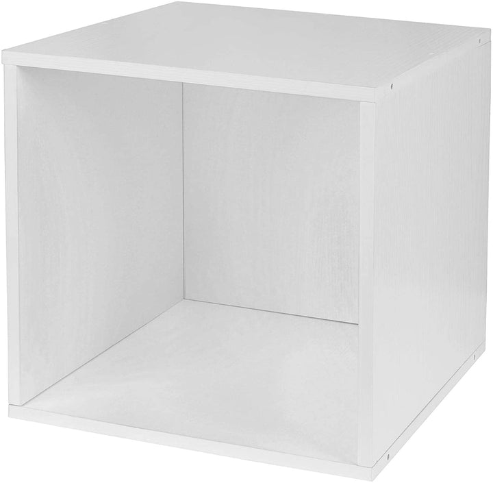 Storage Set 4 Cubes White Wood Grain Modern Contemporary Laminate - Diamond Home USA