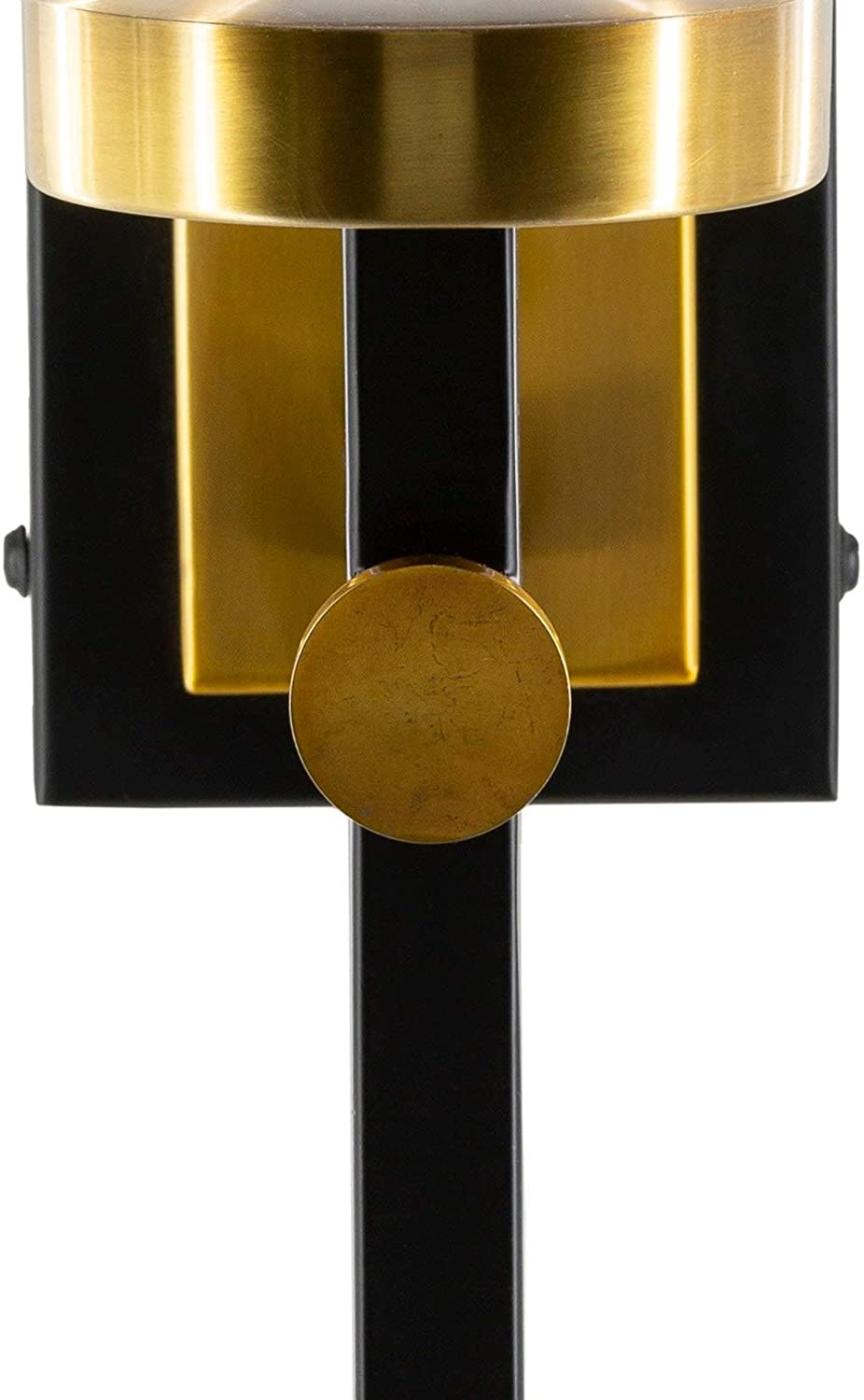 White Antiqued Glass 1 Light Wall Sconce 10" h X 6" w 6" d Black Clear Gold Industrial Traditional - Diamond Home USA