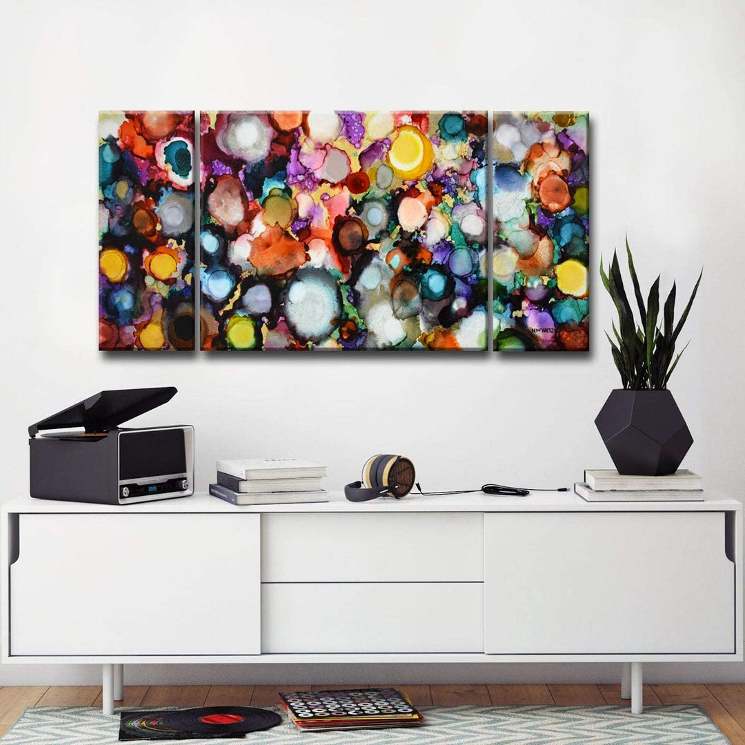 Festive Jewels' by Jr Abstract Wrapped Canvas Wall Art