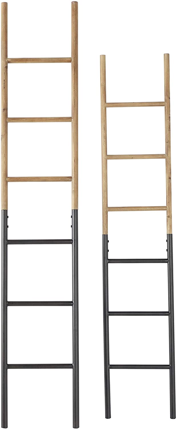 Wood Metal Ladder Racks Set 2 13" X 71" 12" 61 5" 13 1 71