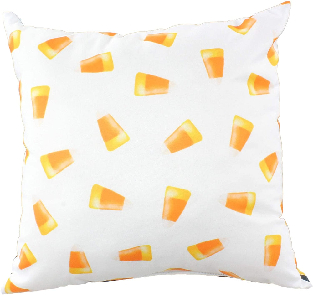 Candy Corn Pillow Black Graphic Novelty Polyester Single - Diamond Home USA