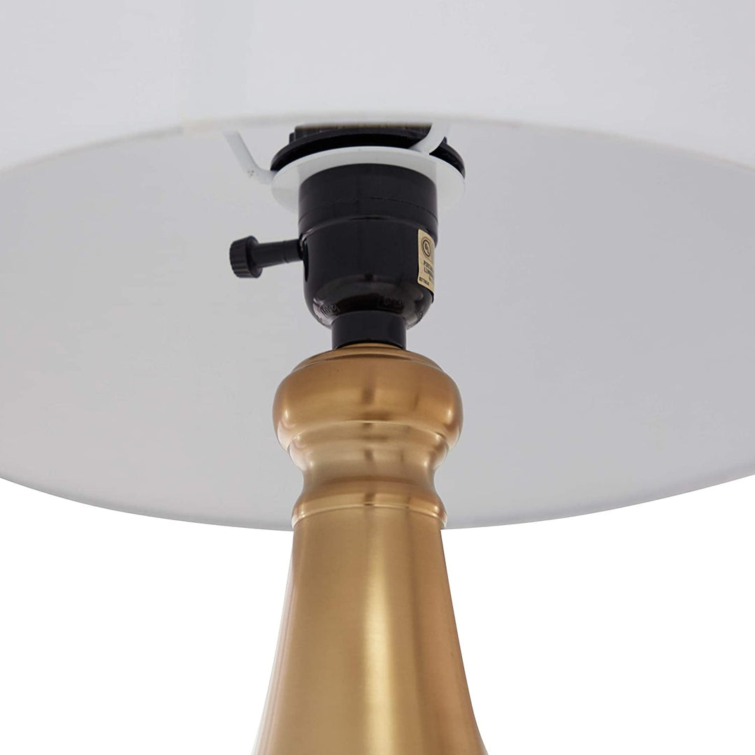 White Gold Metal Cement Table Lamp Shade 12" X 21" 12 X 21 Modern Contemporary - Diamond Home USA