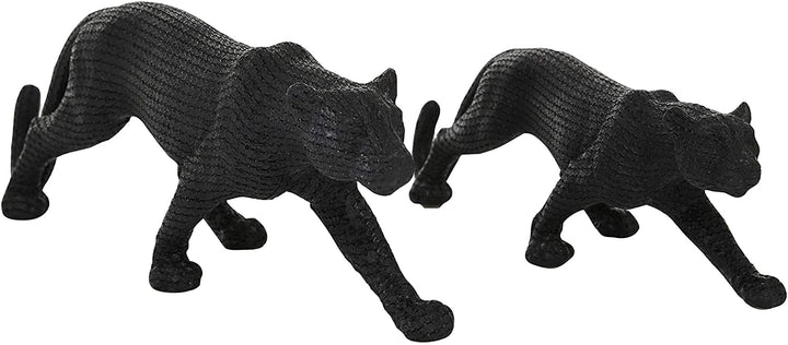Large Black Jaguar Sculptures Set 2 18 X 4 6