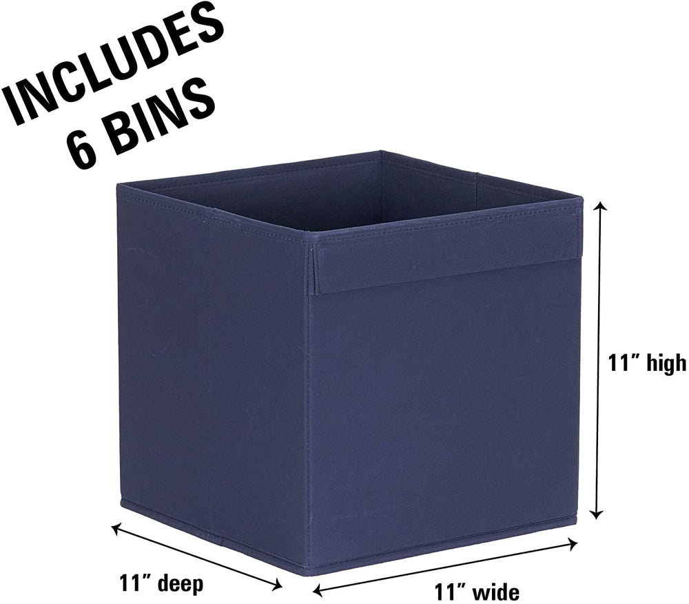 MISC Navy Fabric 11 inch Collapsible Cube (Set 6) Blue