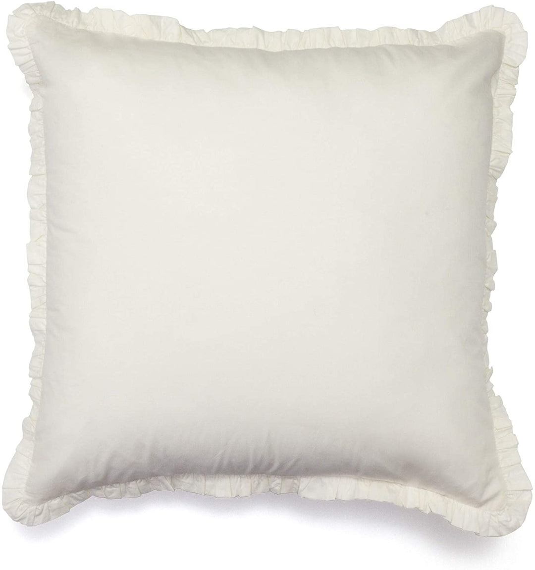 Ruffled Ivory Euro Pillow Cases (Set 2) Off White Solid