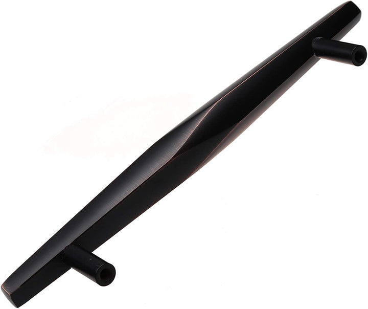 10 Pack 5 inch Center Solid Faceted Bar Pull Brown Modern Contemporary Metal Oil Rubbed