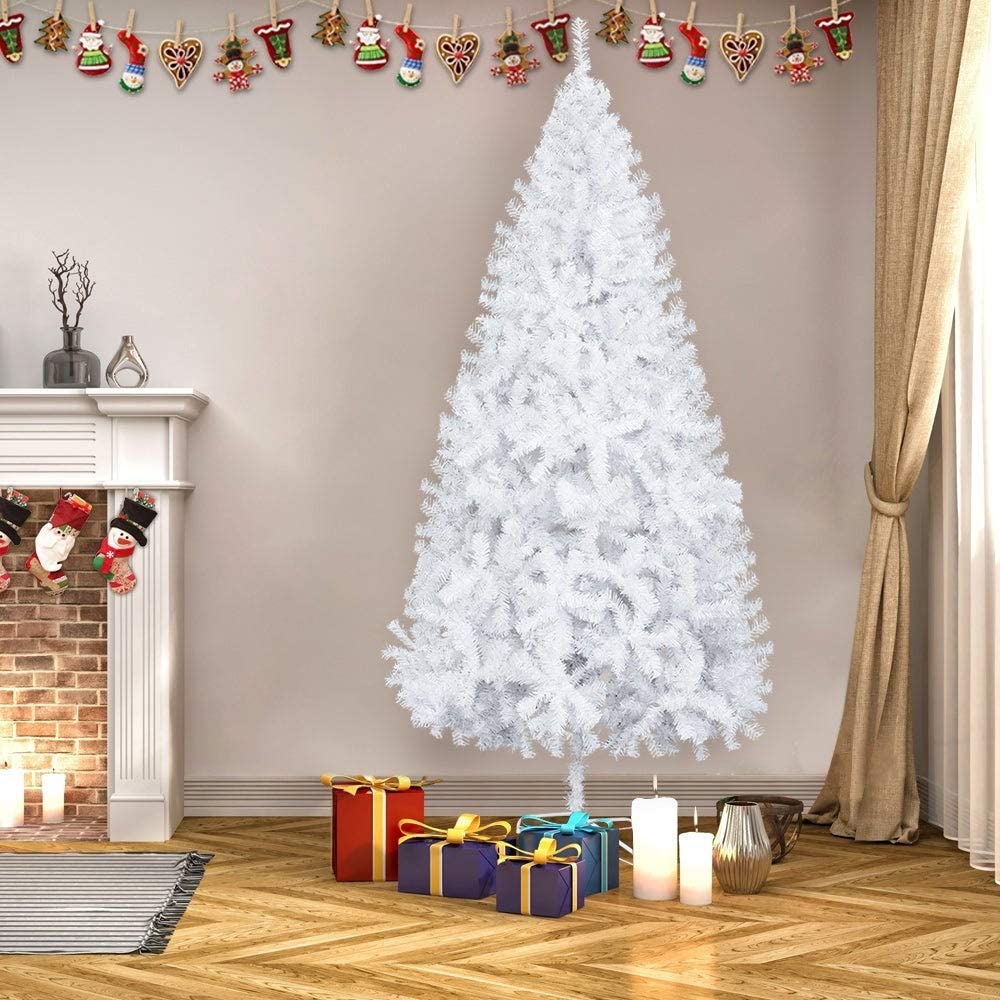 7ft Artificial White Christmas Tree Branches Stand PVC Included - Diamond Home USA