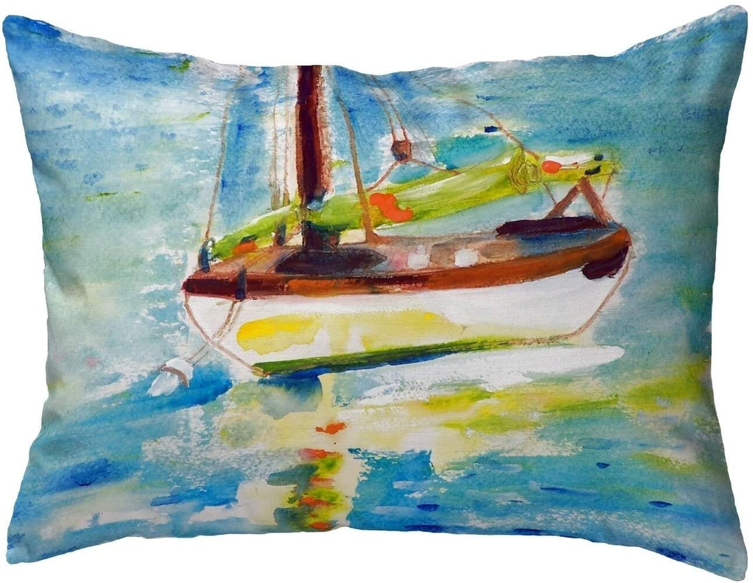 Yellow Sailboat Small No Cord Pillow 11x14 Color Graphic