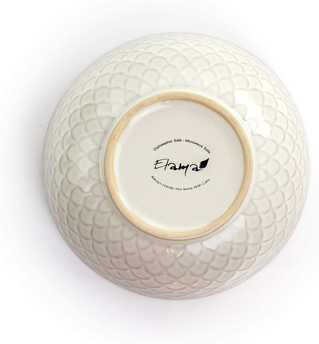 Honey Ivory 16 Piece Stoneware Dinnerware Set Textured Casual Round Dishwasher Safe - Diamond Home USA