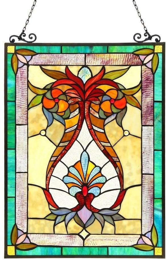 Tiffany Victorian Design Window Panel/suncatcher Color Glass