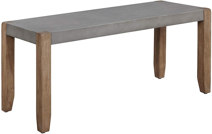 MISC Enchanted Acre 40 inch Coat Hook Faux Concrete Bench Set Grey Solid MDF Lacquer