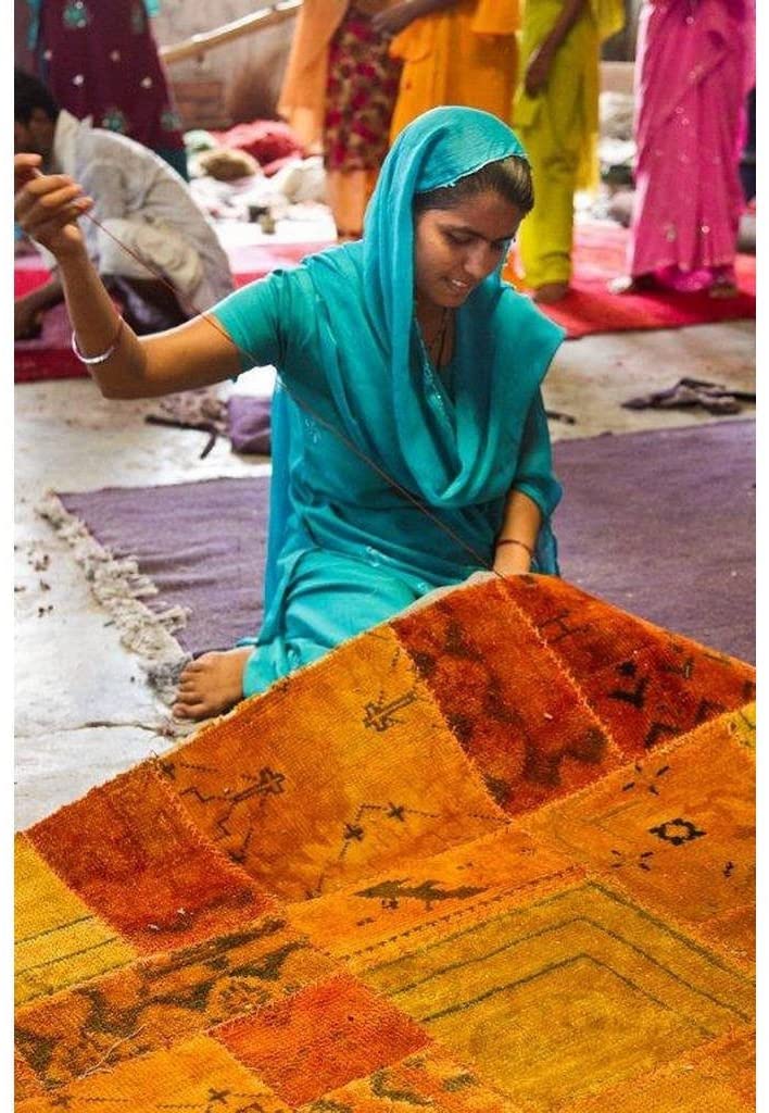 MISC Handmade Charcoal Vintage Rug (India) 5' X 8' Black Blue Grey