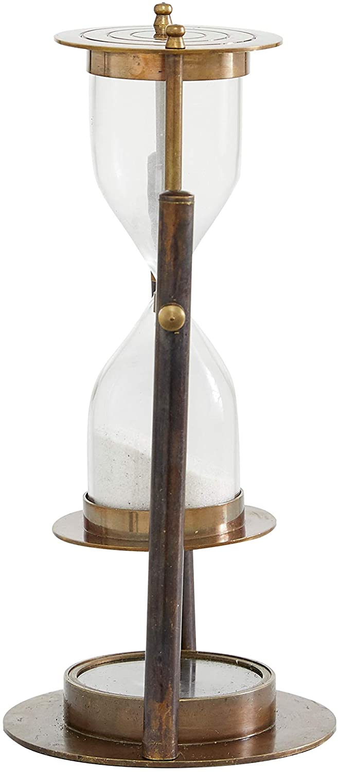 Small Antique Bronze Rotating Brass Metal Sand 4" X 8" 4 X 8 Brown - Diamond Home USA