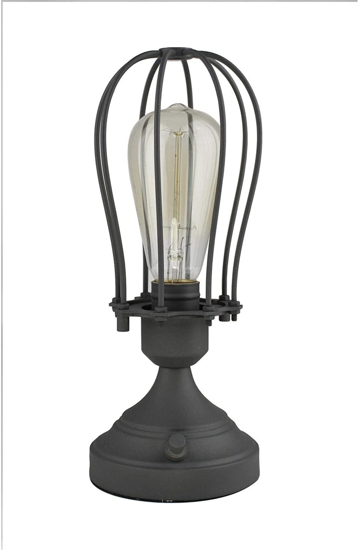 Industrial Cage Table Lamp Charcoal Gray