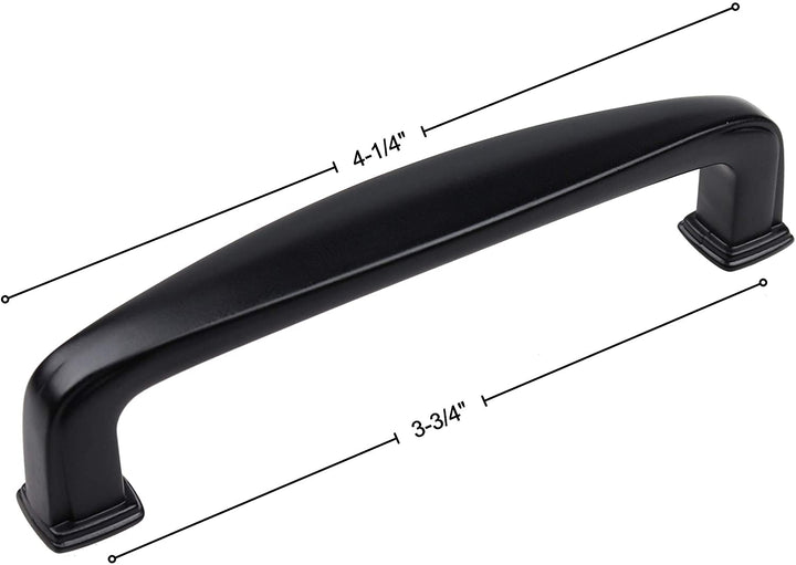 5 Pack 3 3/4 inch Center Classic Cabinet Pull Black Modern Contemporary Zinc Matte - Diamond Home USA