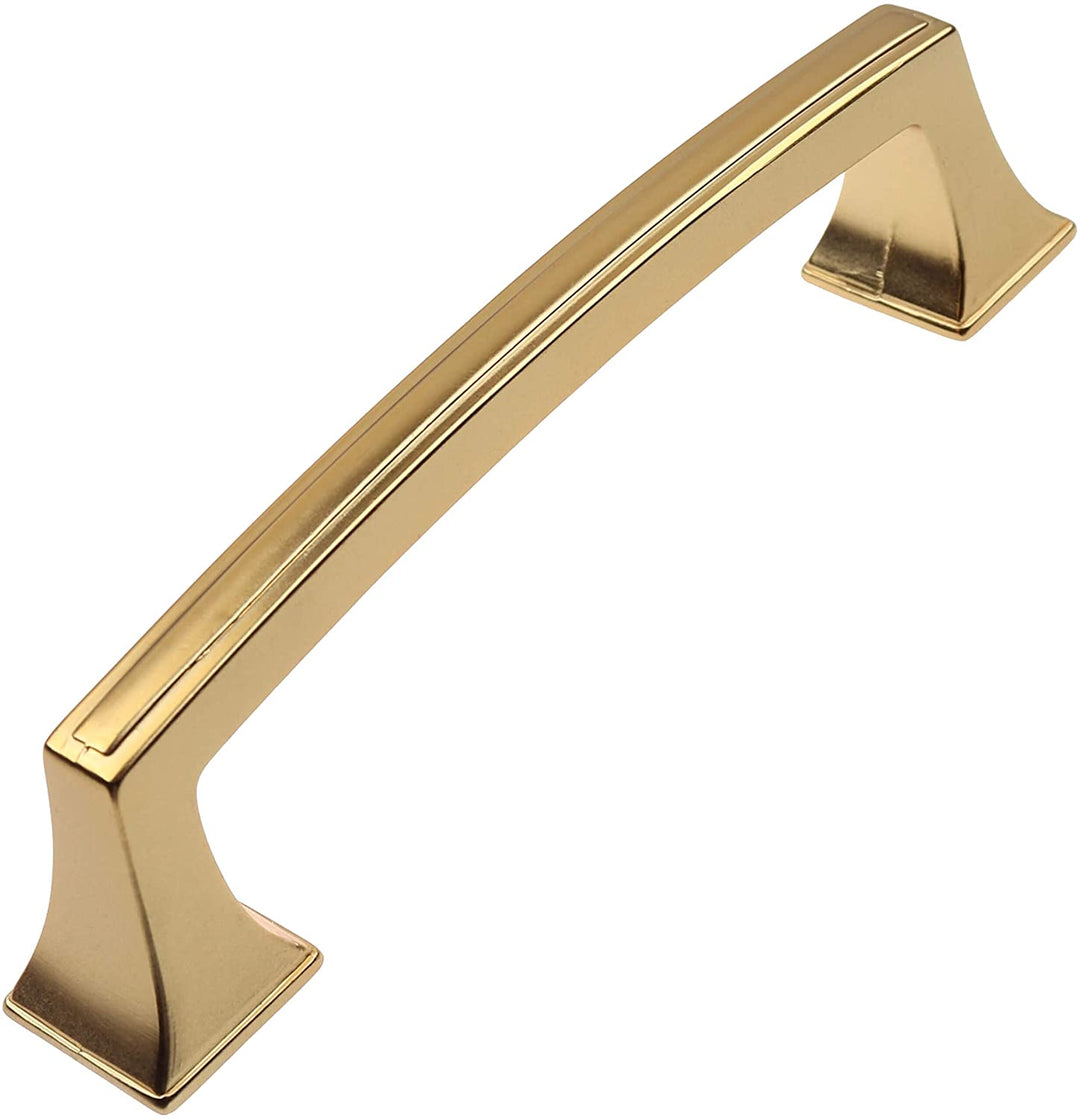 3 3/4 Center Gold Base Cabinet Pulls (5 Pack) Brass