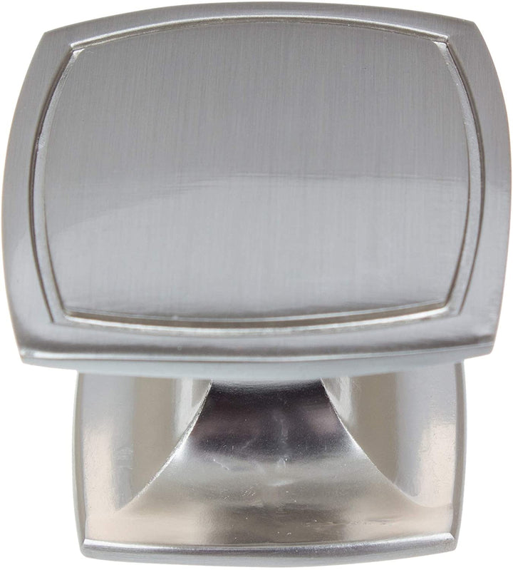5 Pack 1 1/2 Satin Nickel Rounded Square Cabinet Knobs