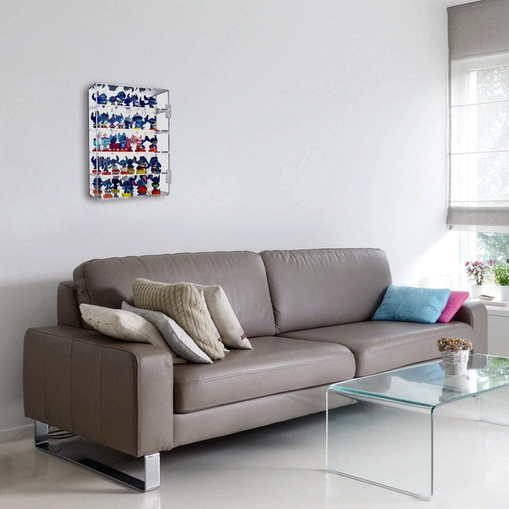 4 Removable Shelves Shot Glasses Display Case Mirror Clear Modern Contemporary Acrylic No Accessories