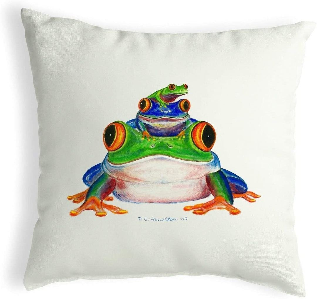 Stacked Frogs Small No Cord Pillow 12x12 Color Graphic
