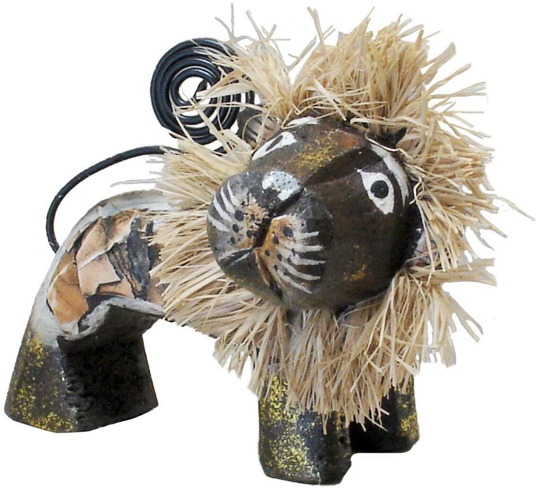 MISC Handmade 4 inch Brown Lion Figurine (Indonesia) Animals Wood
