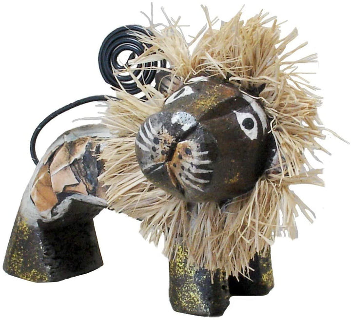 MISC Handmade 4 inch Brown Lion Figurine (Indonesia) Animals Wood