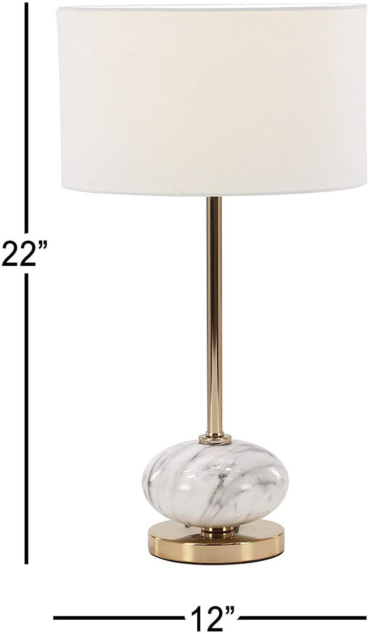 Modern Ceramic Iron Gold White Table Lamp Contemporary - Diamond Home USA
