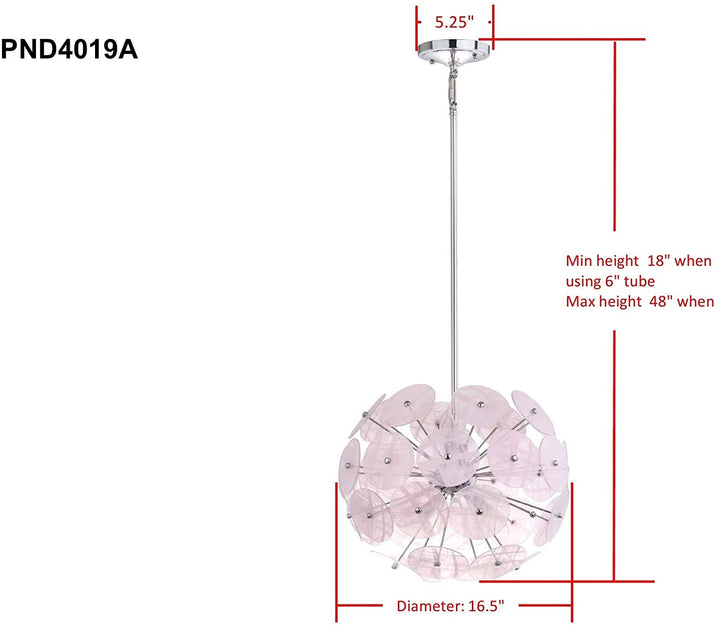 Lighting 4 Light Montana/Pink 16 5" X 18 48" Clear Glam Metal Bulbs Included Energy Efficient - Diamond Home USA