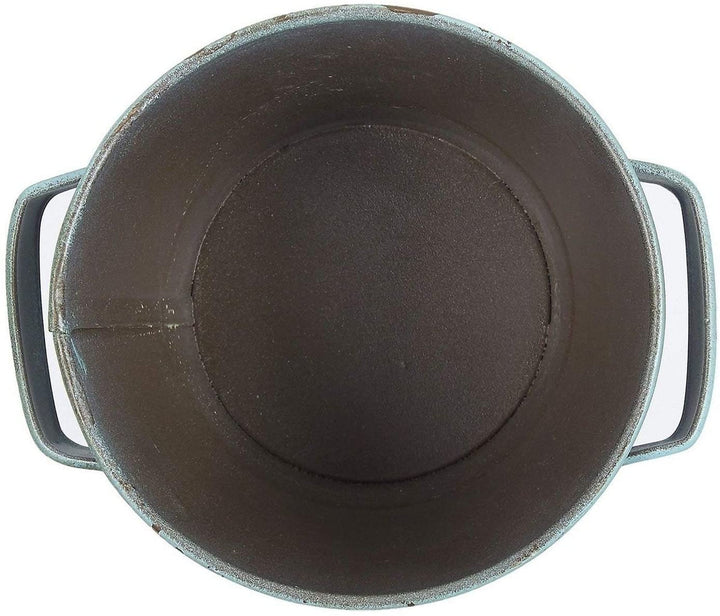 MISC 4 Set Galvanized Planter Garden Buckets Handles Planting Decoration Blue Iron