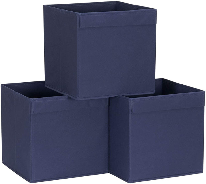 MISC Navy Fabric 11 inch Collapsible Cube (Set 6) Blue