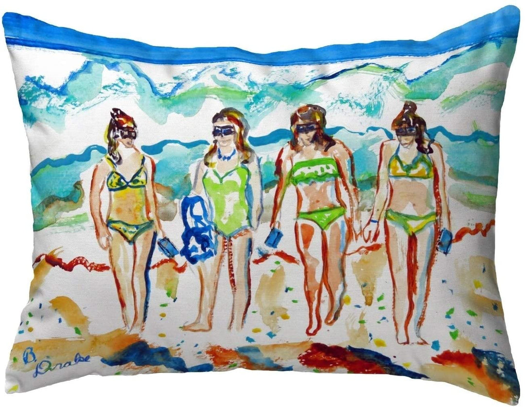 Girls Walking Noncorded Pillow 11x14 Color Graphic
